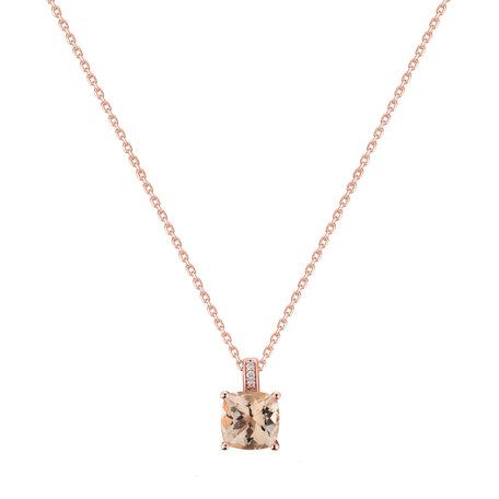 Diamond necklace with Morganite Linnea