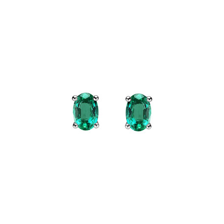 Earrings with Emerald Mystic Abyss