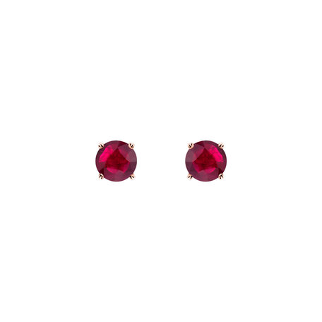 Earrings with Ruby Orbs