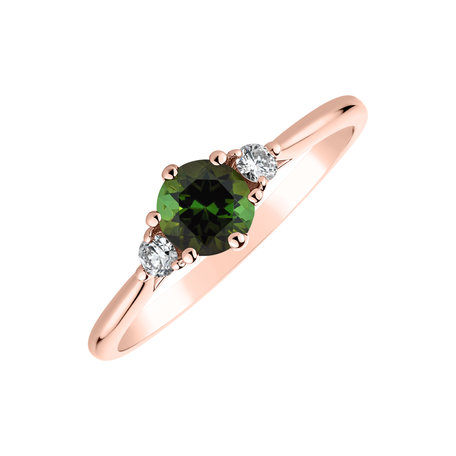 Diamond ring with Tourmaline Midnight Serenity