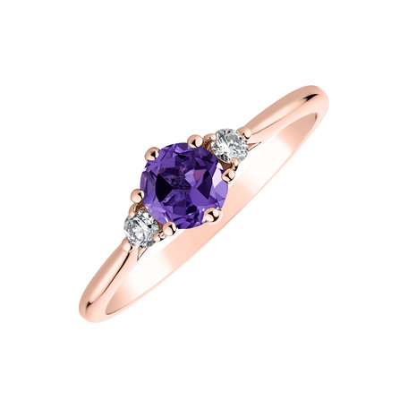 Diamond ring with Amethyst Midnight Serenity