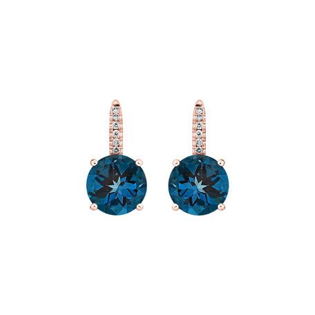 Diamond earrings with Topaz Bethy