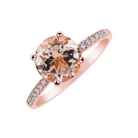 Diamond ring with Morganite Bethy