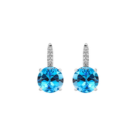 Diamond earrings with Topaz Bethy