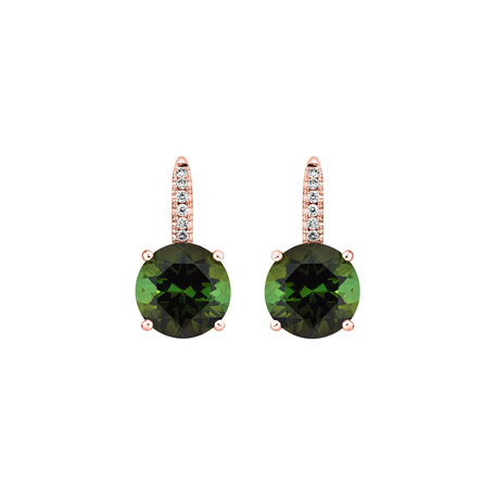 Diamond earrings with Tourmaline Bethy