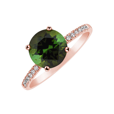 Diamond ring with Tourmaline Bethy