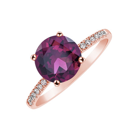 Diamond ring with Rhodolite Bethy