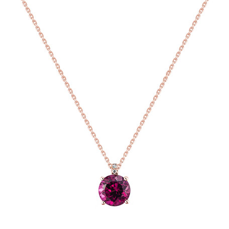 Diamond necklace with Rhodolite Bethy