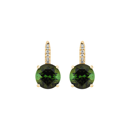 Diamond earrings with Tourmaline Bethy