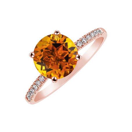 Diamond ring with Citrine Bethy