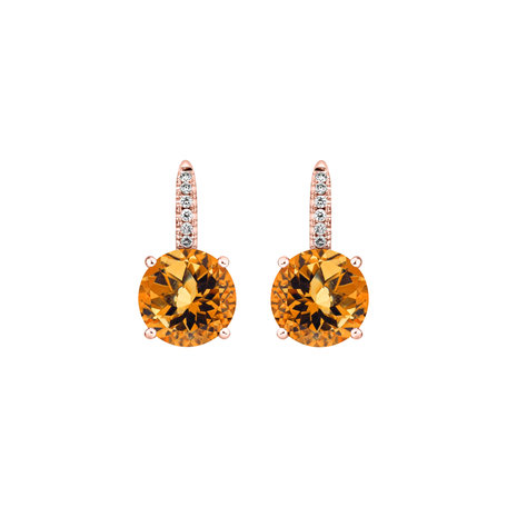 Diamond earrings with Citrine Bethy