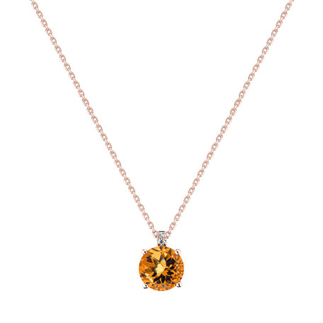 Diamond necklace with Citrine Bethy