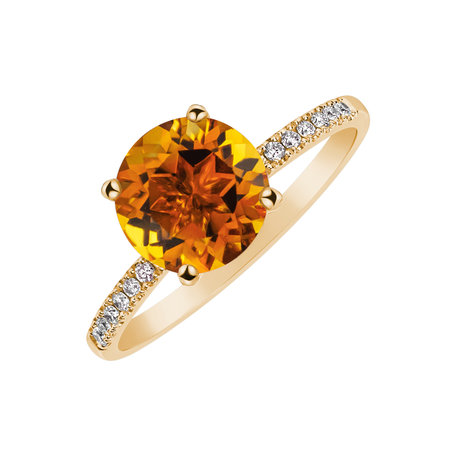 Diamond ring with Citrine Bethy