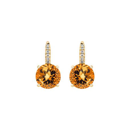 Diamond earrings with Citrine Bethy