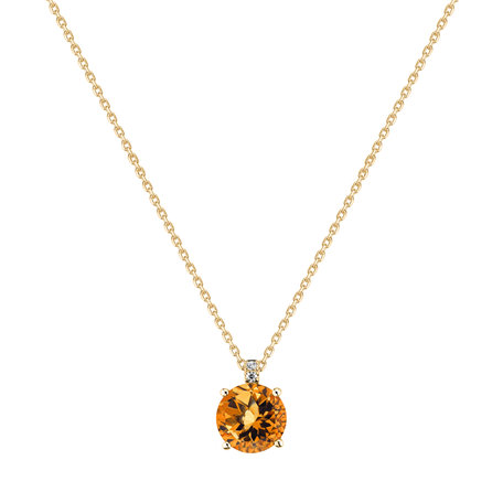 Diamond necklace with Citrine Bethy