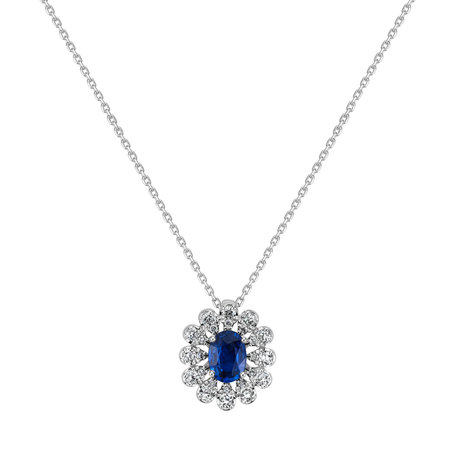 Diamond necklace with Sapphire Floral Treasure