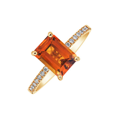 Diamond ring with Citrine Carlotta