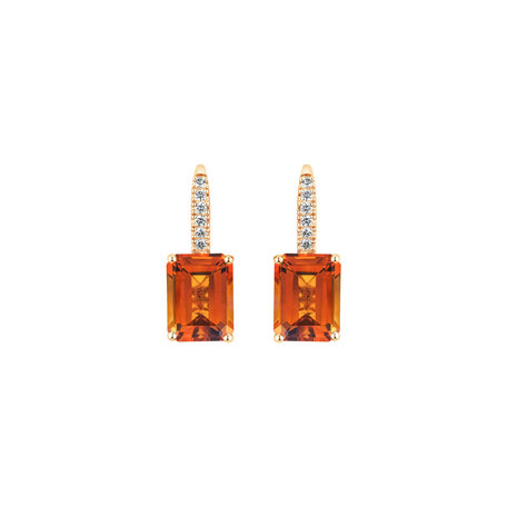 Diamond earrings with Citrine Carlotta