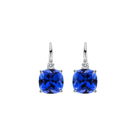 Diamond earrings with Tanzanite The Duchess