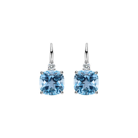 Diamond earrings with Topaz The Duchess