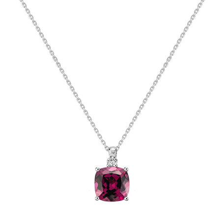 Diamond necklace with Rhodolite The Duchess