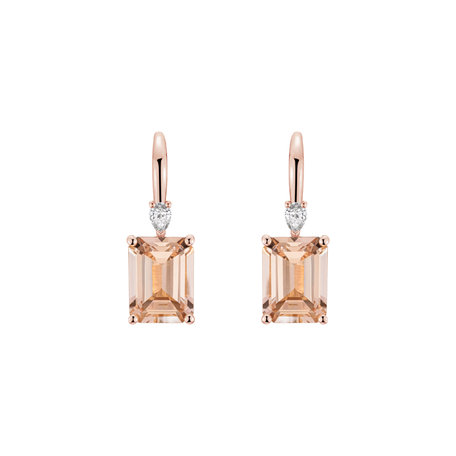 Diamond earrings with Morganite Arannis