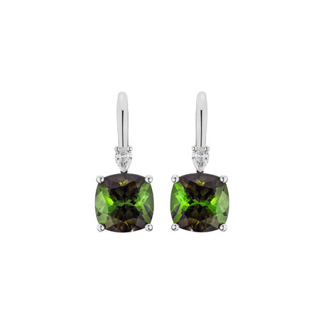 Diamond earrings with Tourmaline Cassian