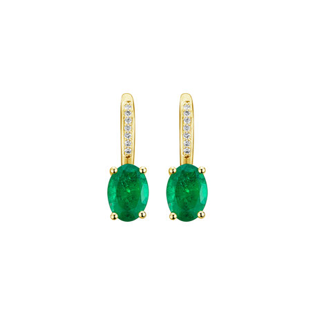 Diamond earrings with Emerald Lucrezia