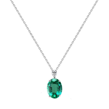 Diamond necklace with Emerald Élise