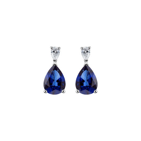 Diamond earrings with Sapphire Whispers of Avalon