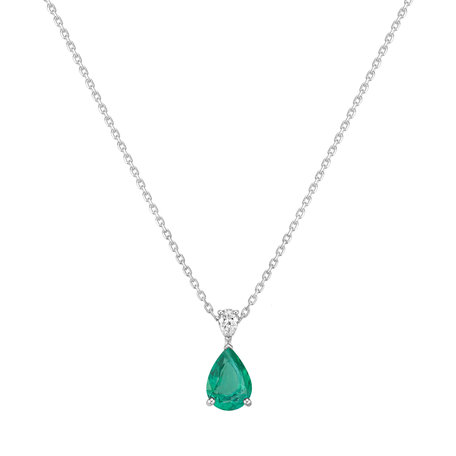 Diamond necklace with Emerald Whispers of Avalon