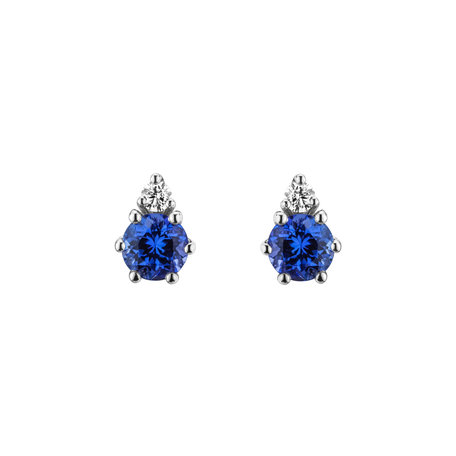 Diamond earrings with Tanzanite Lux