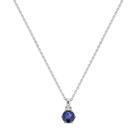 Diamond necklace with Sapphire Midnight Serenity