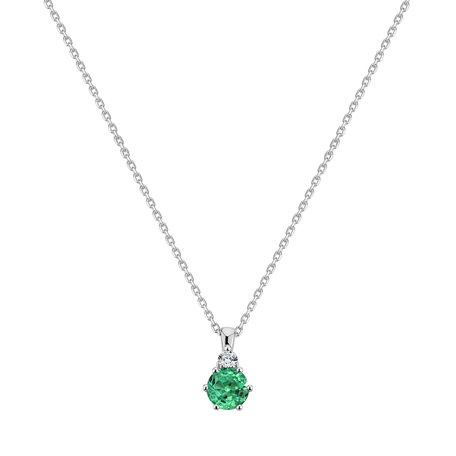 Diamond necklace with Emerald Midnight Serenity