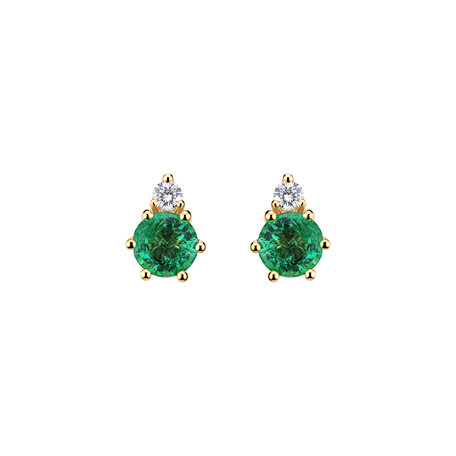 Diamond earrings with Emerald Midnight Serenity