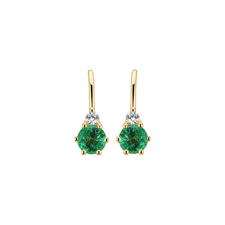 Diamond earrings with Emerald Midnight Serenity