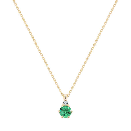 Diamond necklace with Emerald Midnight Serenity