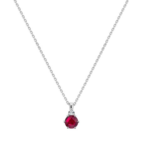 Diamond necklace with Ruby Midnight Serenity