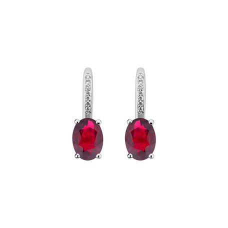 Diamond earrings with Ruby Lauriene