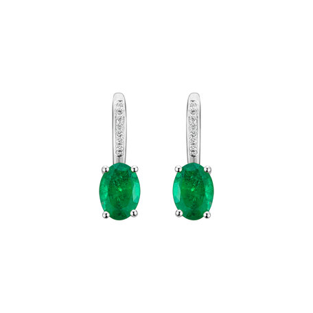 Diamond earrings with Emerald Lauriene