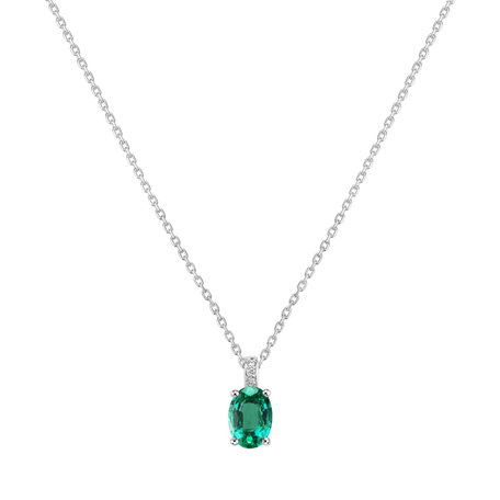 Diamond necklace with Emerald Lauriene