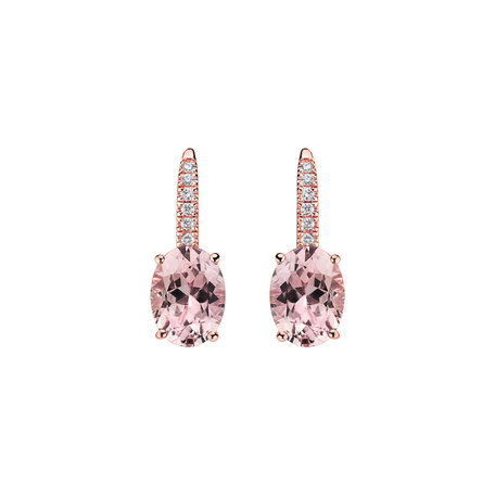 Diamond earrings with Morganite Niké Elegance