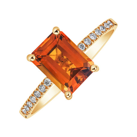 Diamond ring with Citrine Mireth