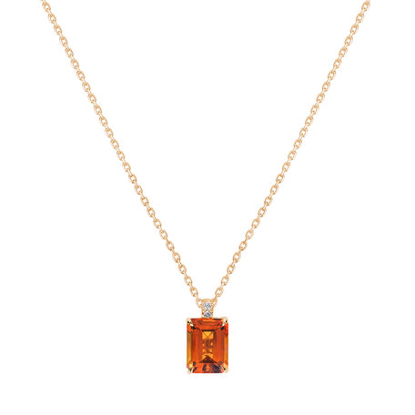 Diamond necklace with Citrine Mireth