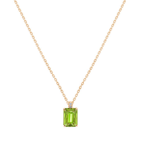 Diamond necklace with Peridot Mireth