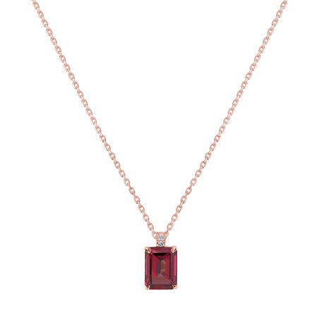 Diamond necklace with Rhodolite Mireth