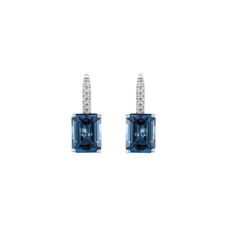 Diamond earrings with Topaz Mireth