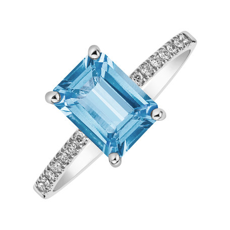 Diamond ring with Topaz Mireth