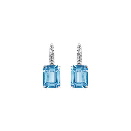 Diamond earrings with Topaz Mireth