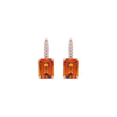 Diamond earrings with Citrine Mireth